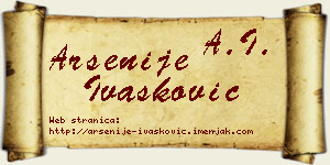 Arsenije Ivašković vizit kartica